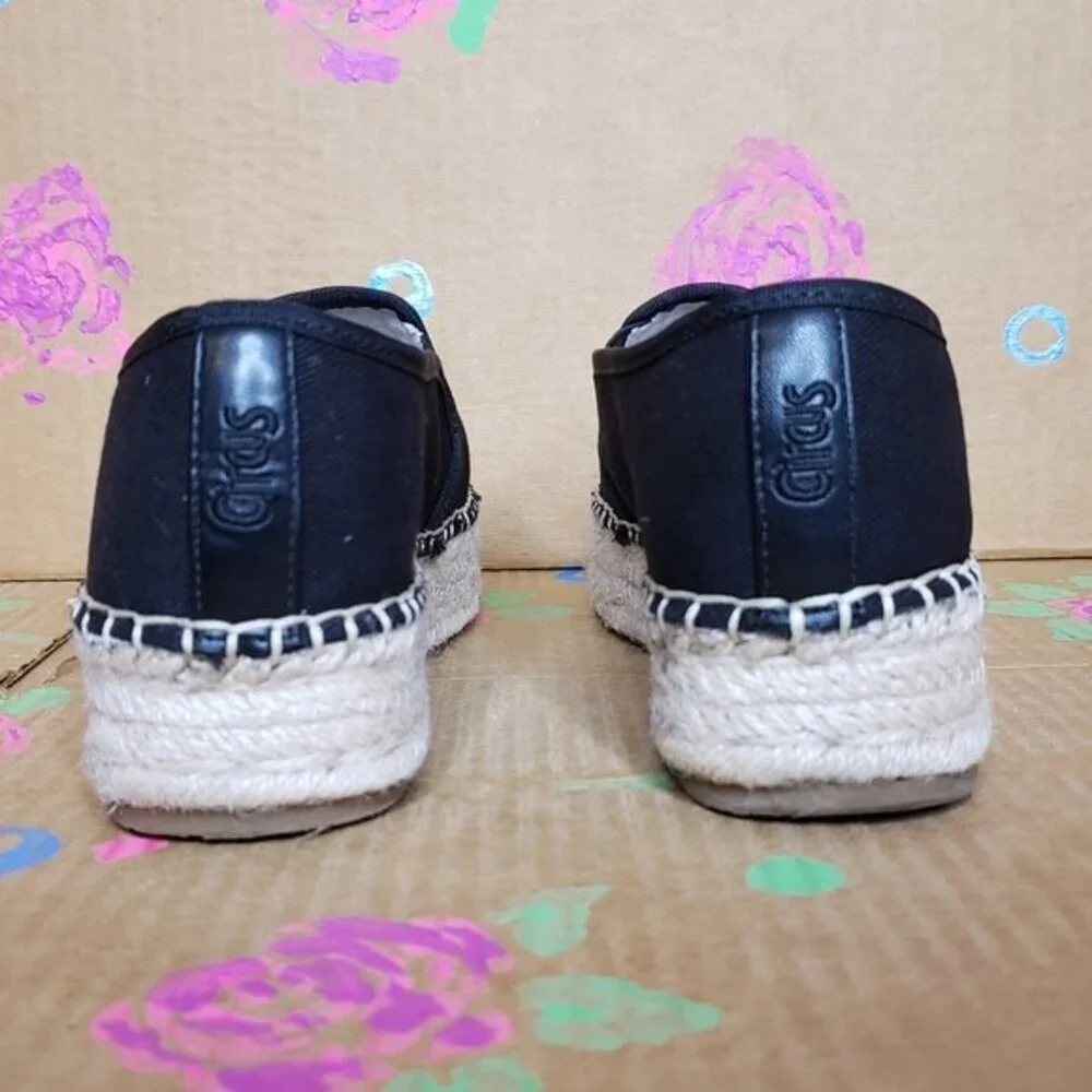 CIRCUS BY SAM EDELMAN CAMELLIA BLACK ESPADRILLE SHOES SIZE 8.5